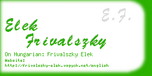 elek frivalszky business card